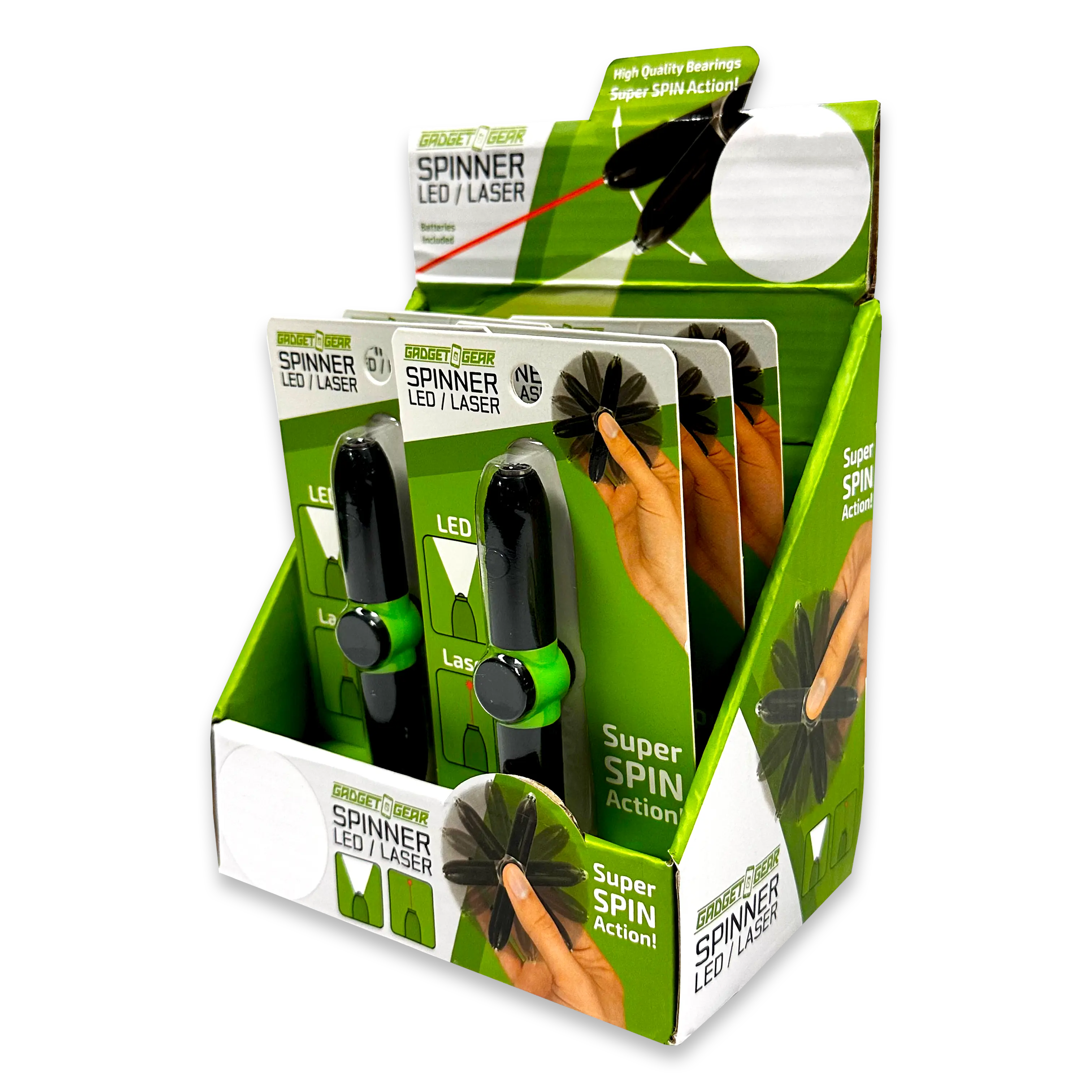 Laser Pointer Fidget Spinner With Light - 6 Pieces Per Retail Ready Display 23710 GADGET GEAR