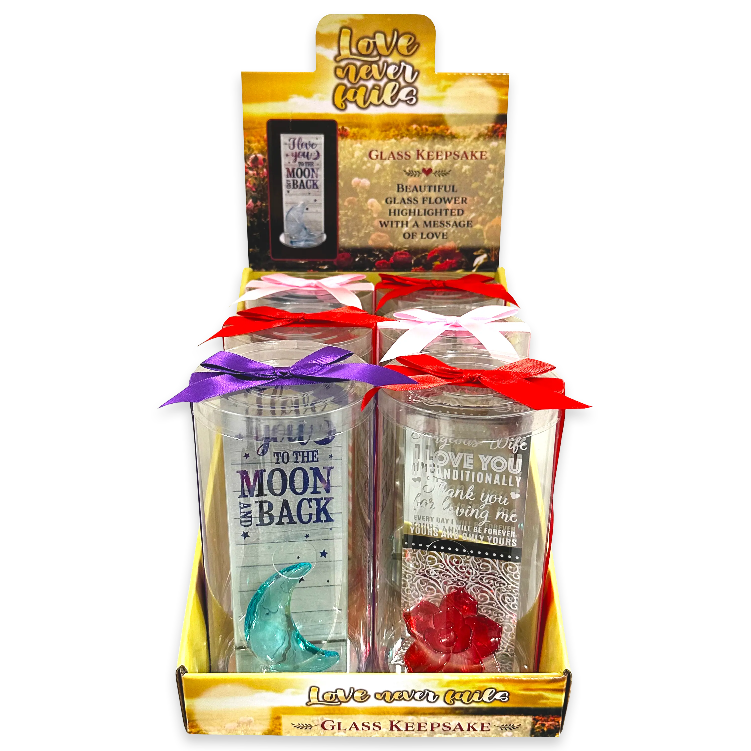 Glass Rose Keepsake - 6 Pieces Per Retail Ready Display 23739 NOVELTY INC