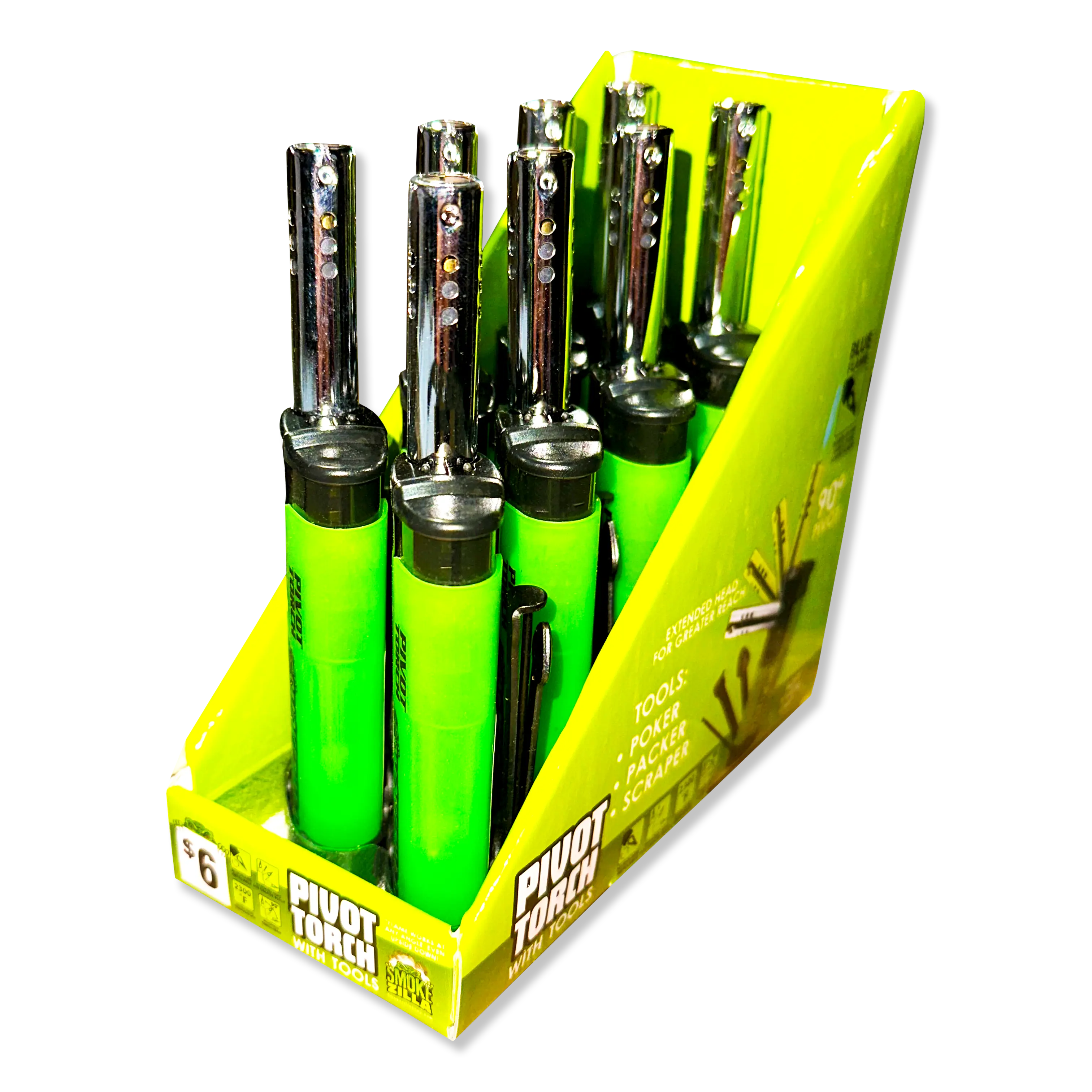 Pivot Head Torch Lighter with Tools - 8 Pieces Per Retail Ready Display 41487 SMOKEZILLA