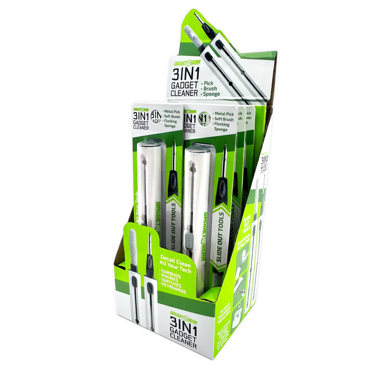 Tech Cleaner 3 in 1 Tool - 6 Pieces Per Retail Ready Display 23292 GADGET GEAR