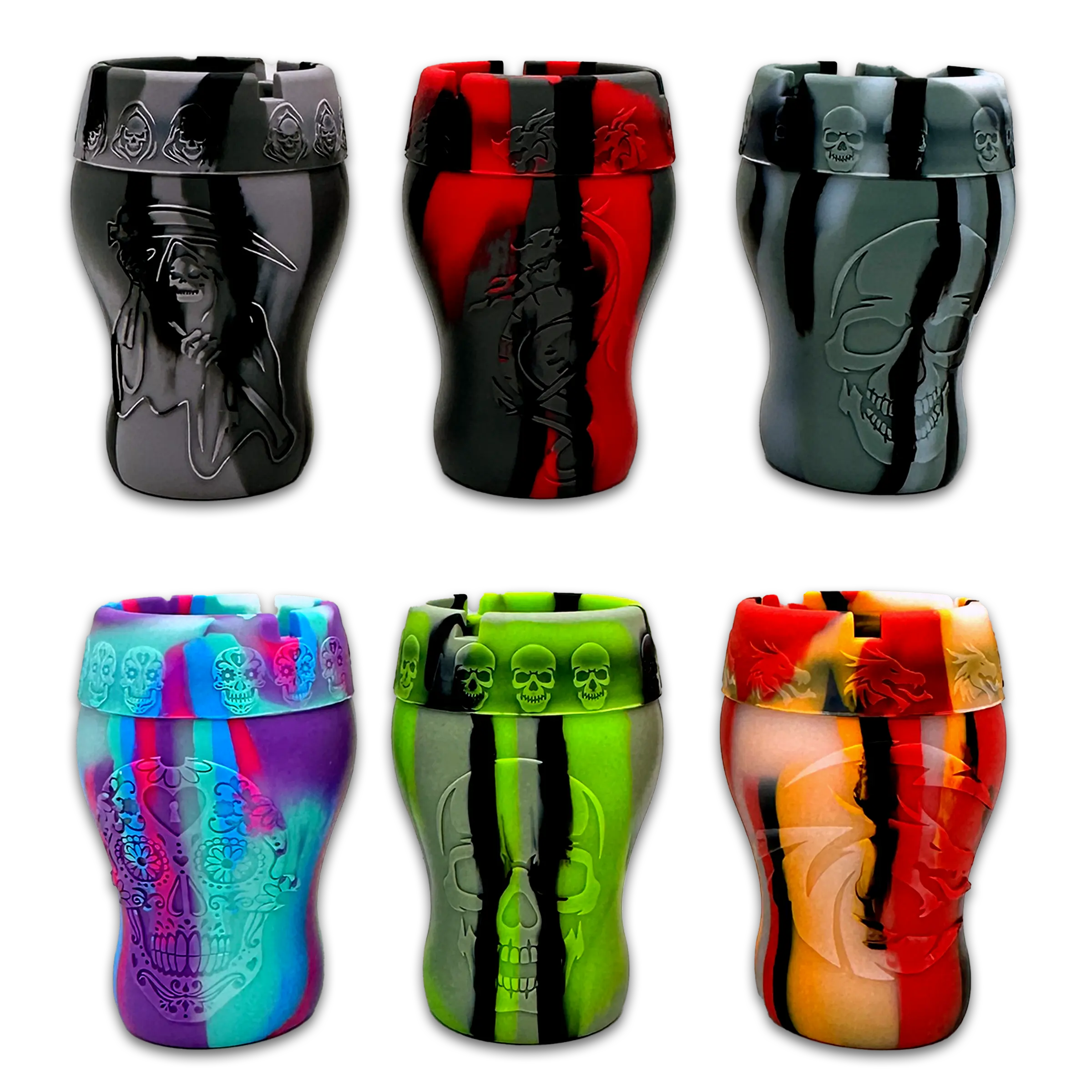 Curved Silicone Butt Bucket Ashtray - 6 Pieces Per Retail Ready Display 23368 SMOKEZILLA