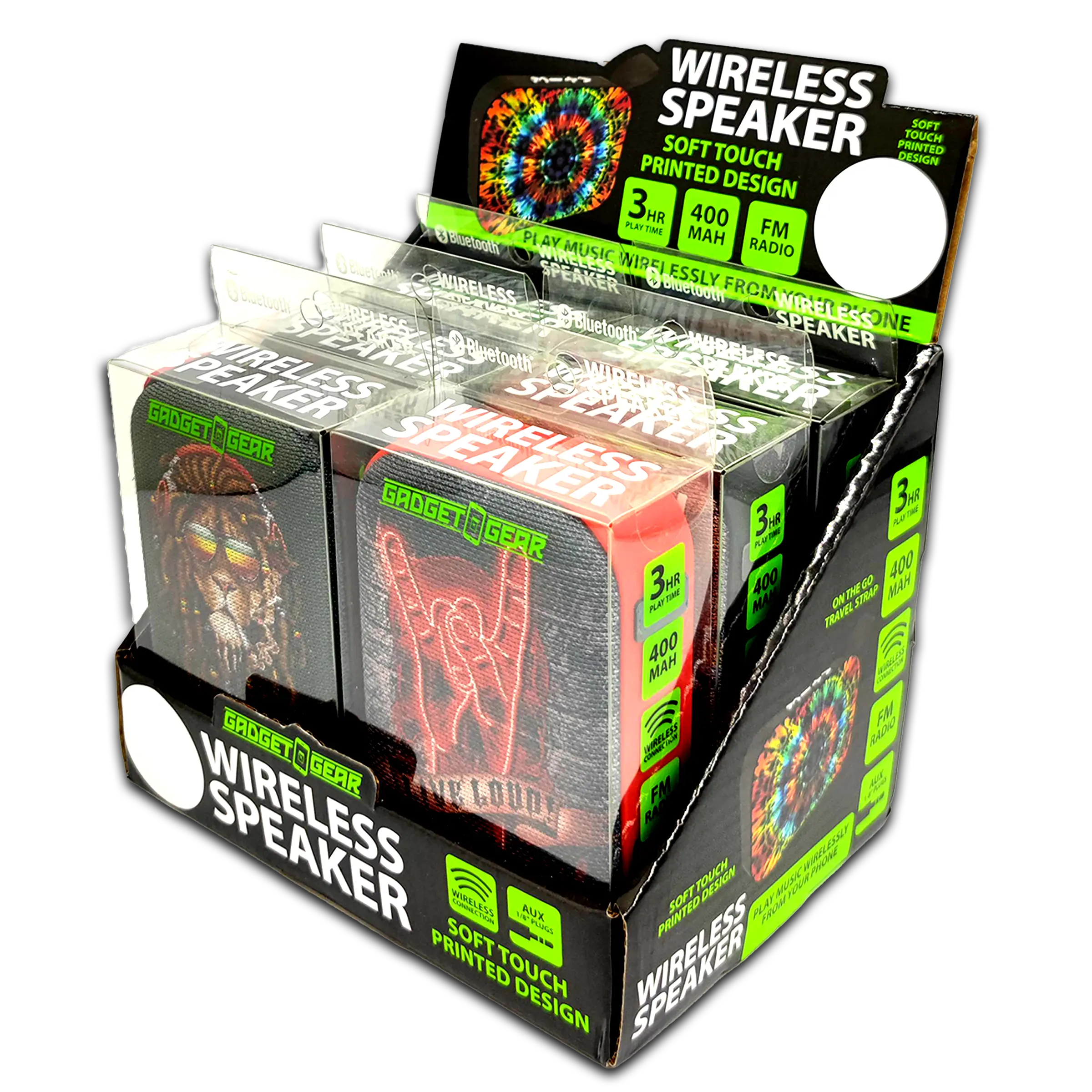 Wireless Speaker with Fm Radio - 6 Pieces Per Retail Ready Display 23548 GADGET GEAR