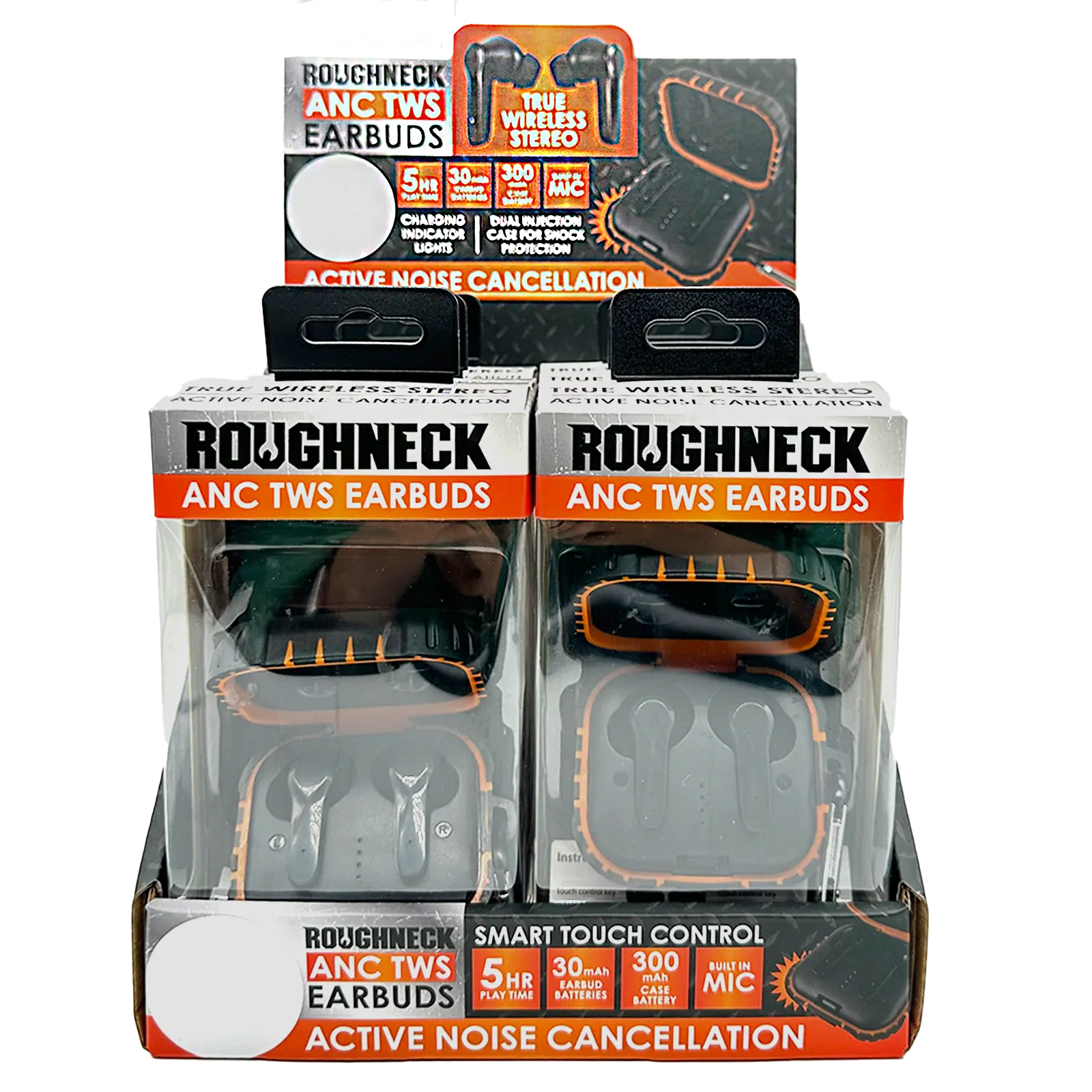 Wireless Earbuds with Heavy Duty Case - 6 Pieces Per Retail Ready Display 23695 ROUGHNECK