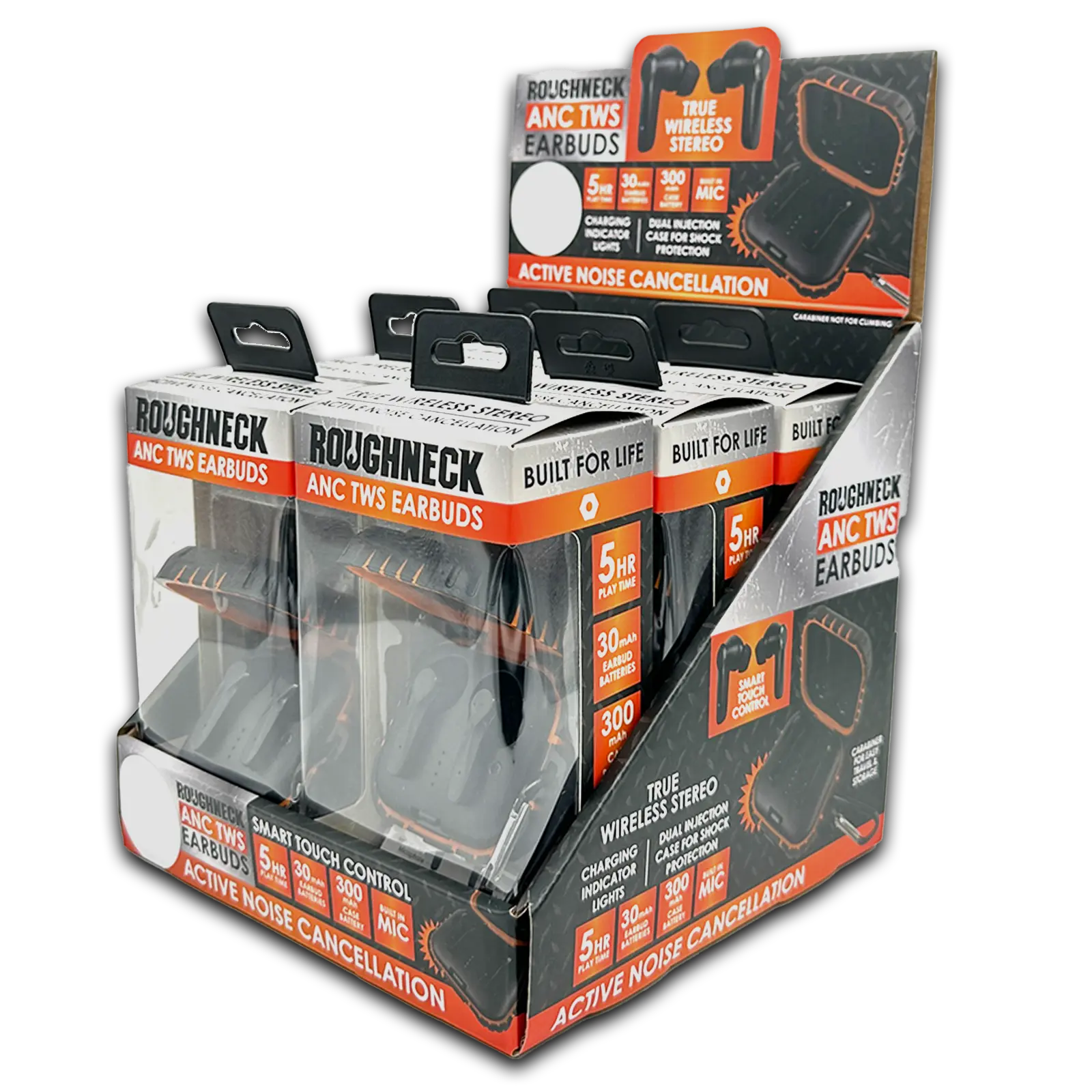 Wireless Earbuds with Heavy Duty Case - 6 Pieces Per Retail Ready Display 23695 ROUGHNECK