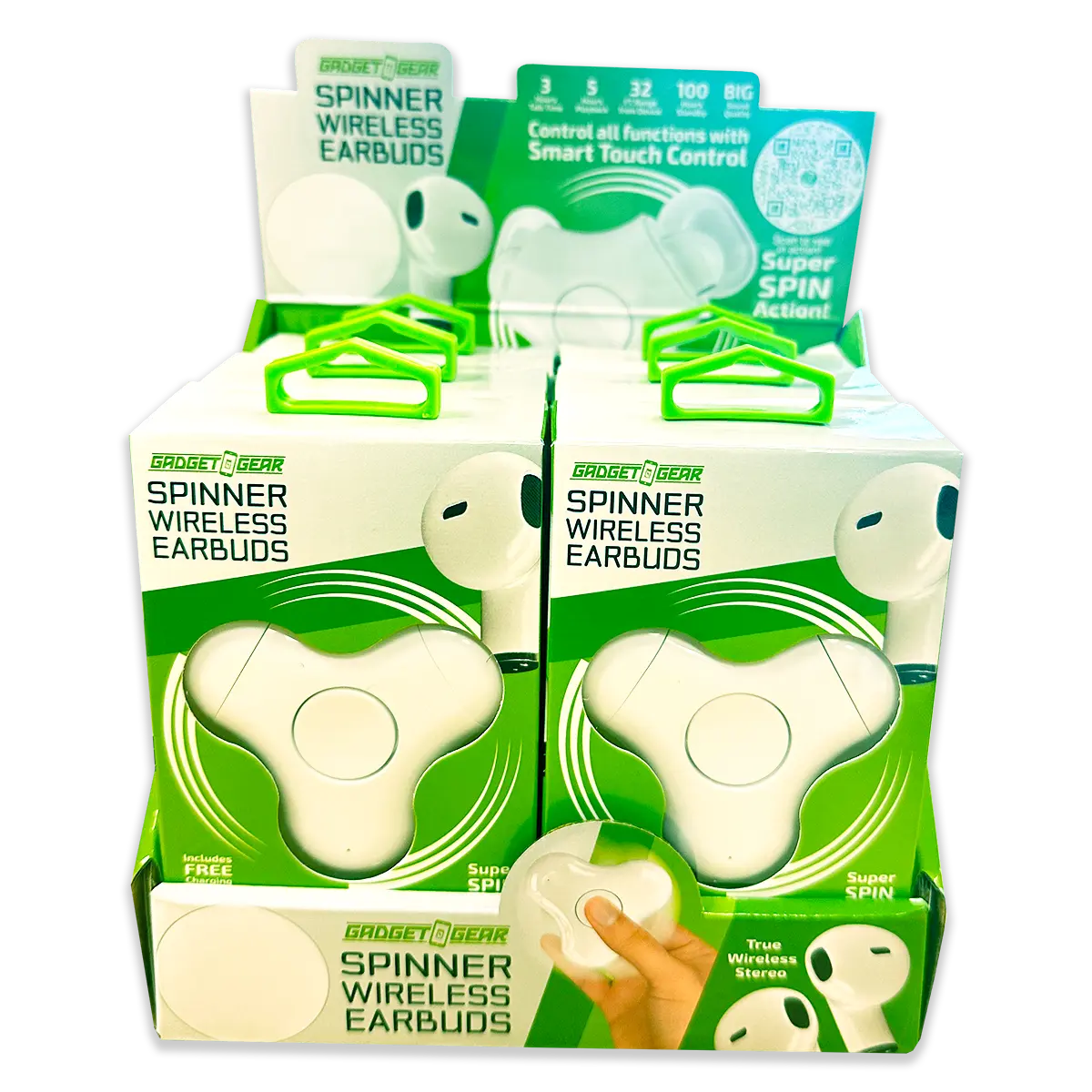 Wireless Earbuds with Fidget Spinner Case - 6 Pieces Per Retail Ready Display 23712 GADGET GEAR