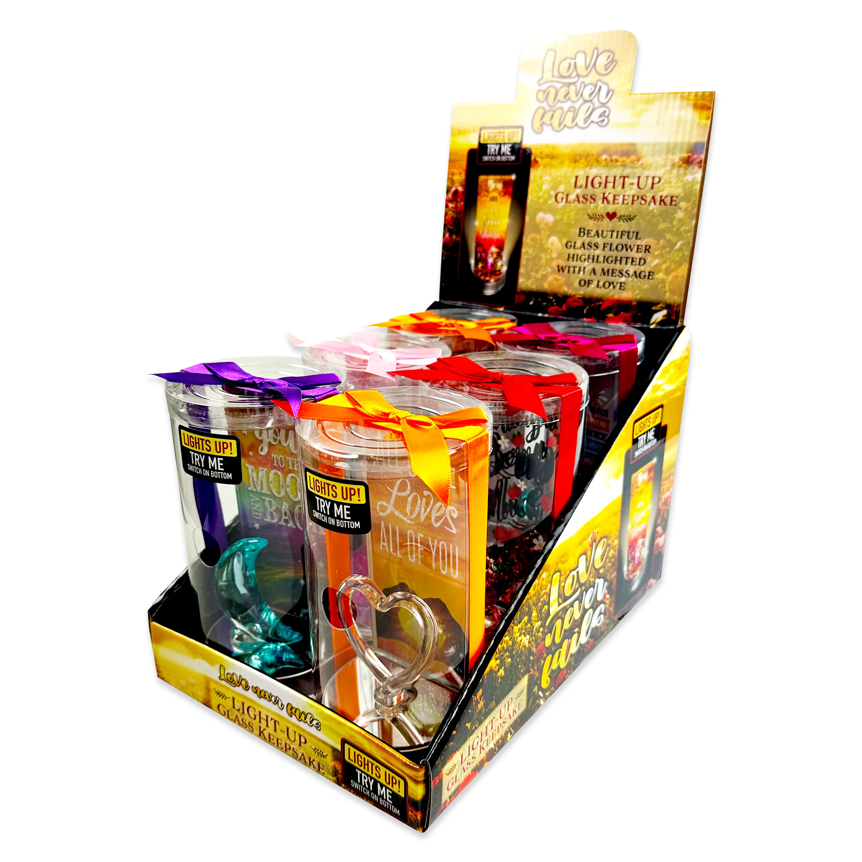 Light-Up Glass Keepsake - 6 Pieces Per Retail Ready Display 23740 NOVELTY INC