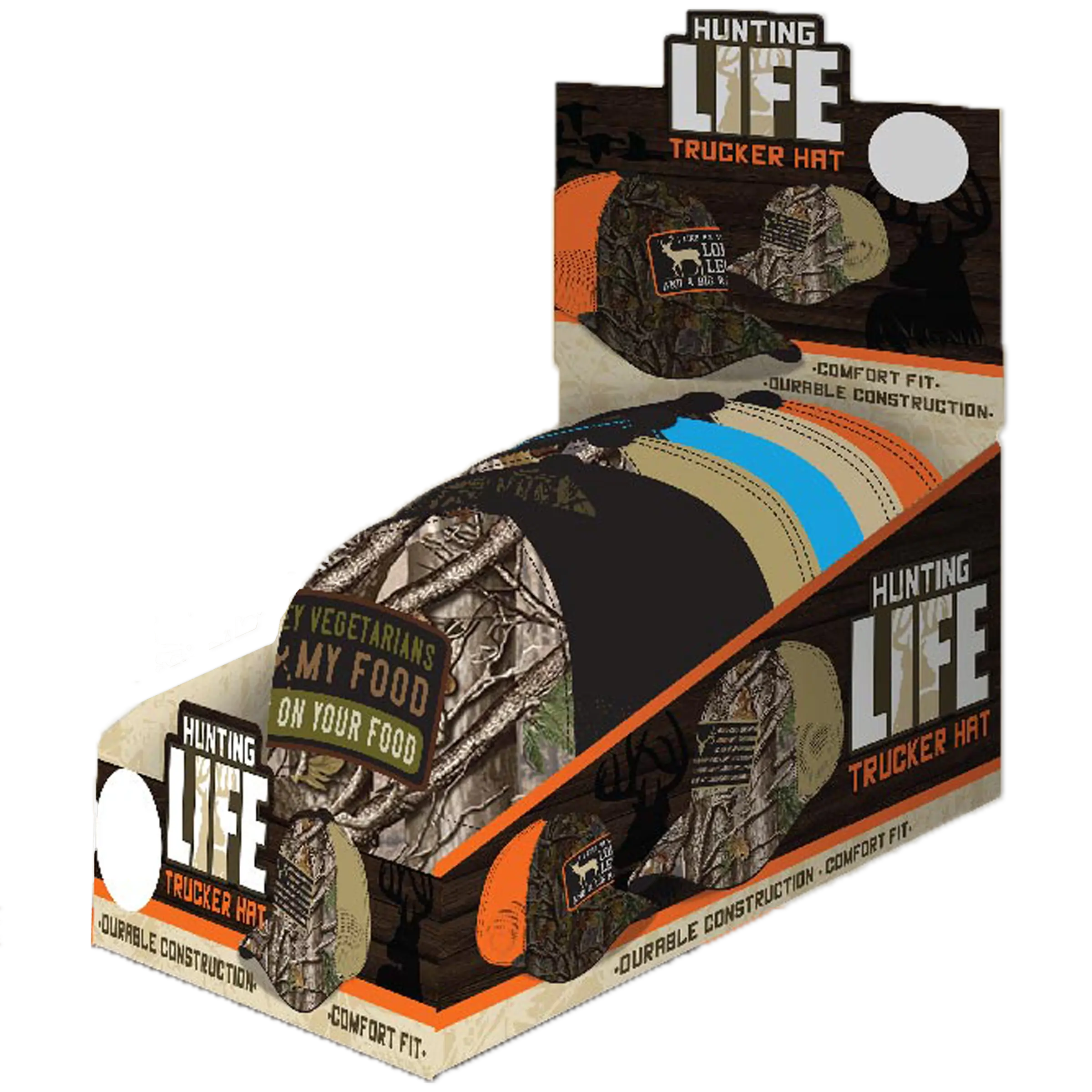 Trucker Hat Hunting Life Ball Cap - 6 Pieces Per Retail Ready Display 23756 ROUGHNECK