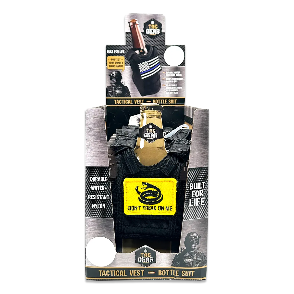 Patriotic MOLLE Insulated Bottle Suit with Patch - 6 Pieces Per Retail Ready Display 23758 TAC GEAR