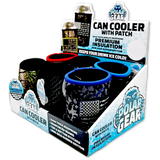 Neoprene Can and Bottle Cooler Coozie with Patch - 6 Per Retail Ready Display 23761