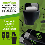 Cup Holder Multi-Port Wireless Charger - 4 Pieces Per Retail Ready Display 23765