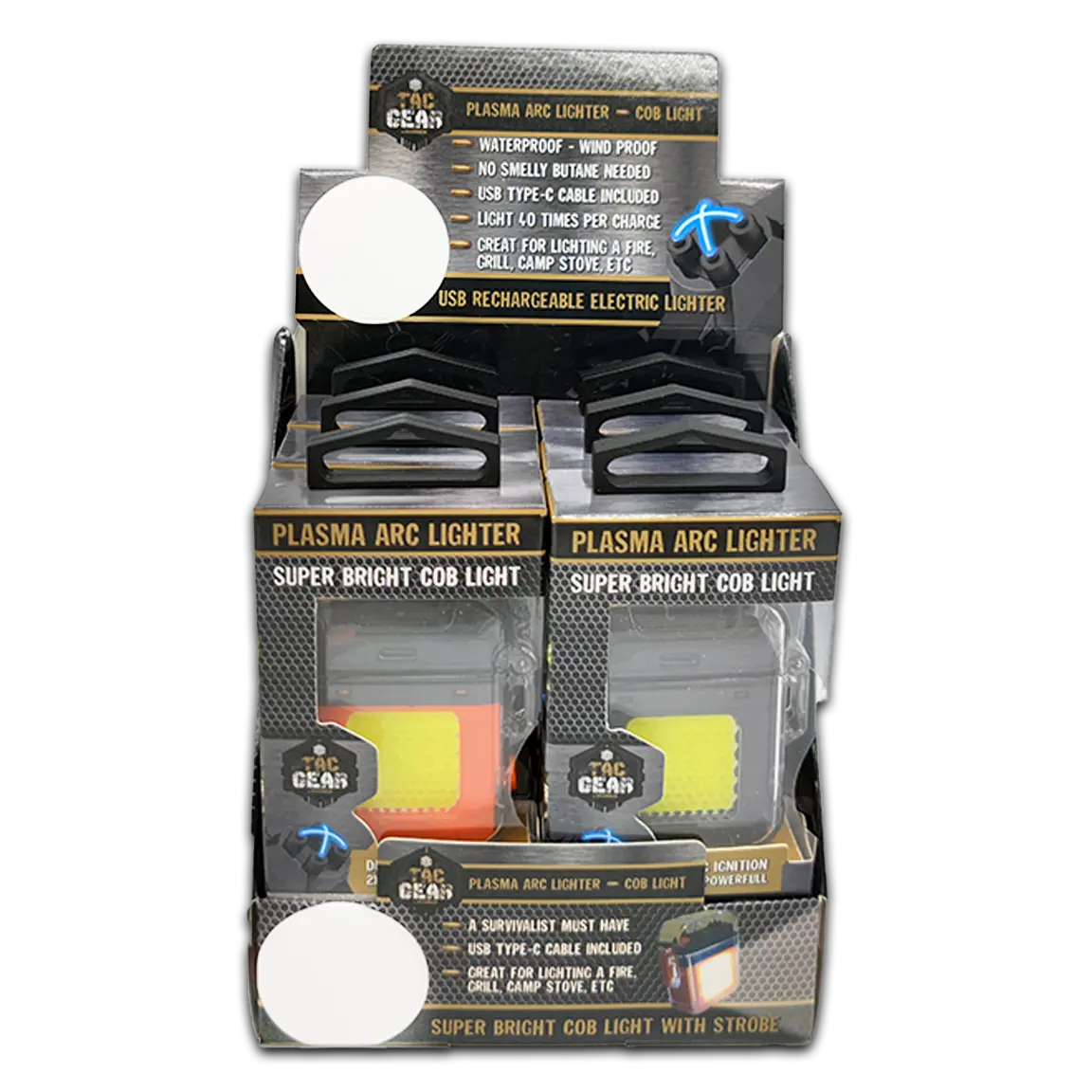 Electric Arch Lighter with COB Light - 6 Pieces Per Retail Ready Display 23847 TAC GEAR