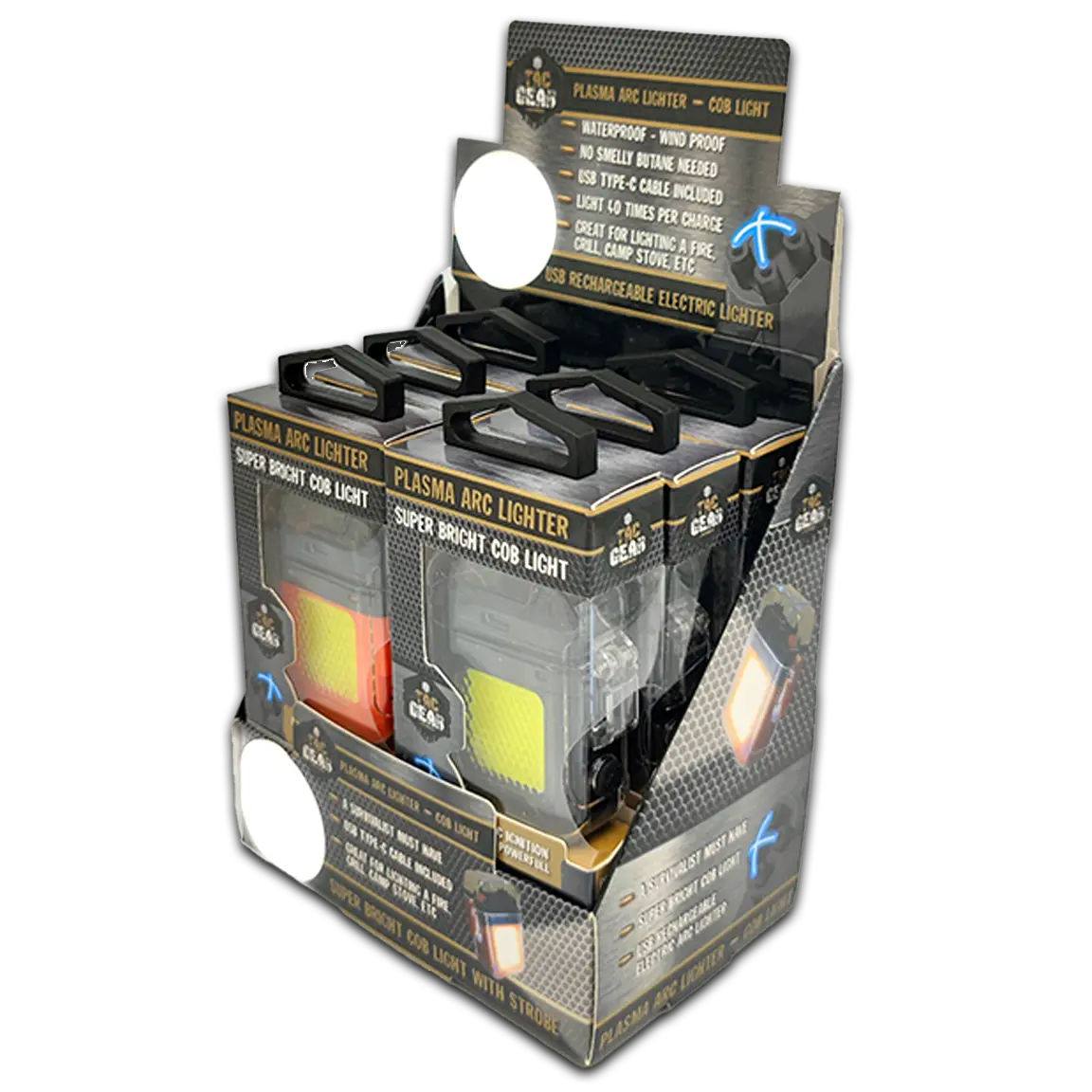 Electric Arch Lighter with COB Light - 6 Pieces Per Retail Ready Display 23847 TAC GEAR