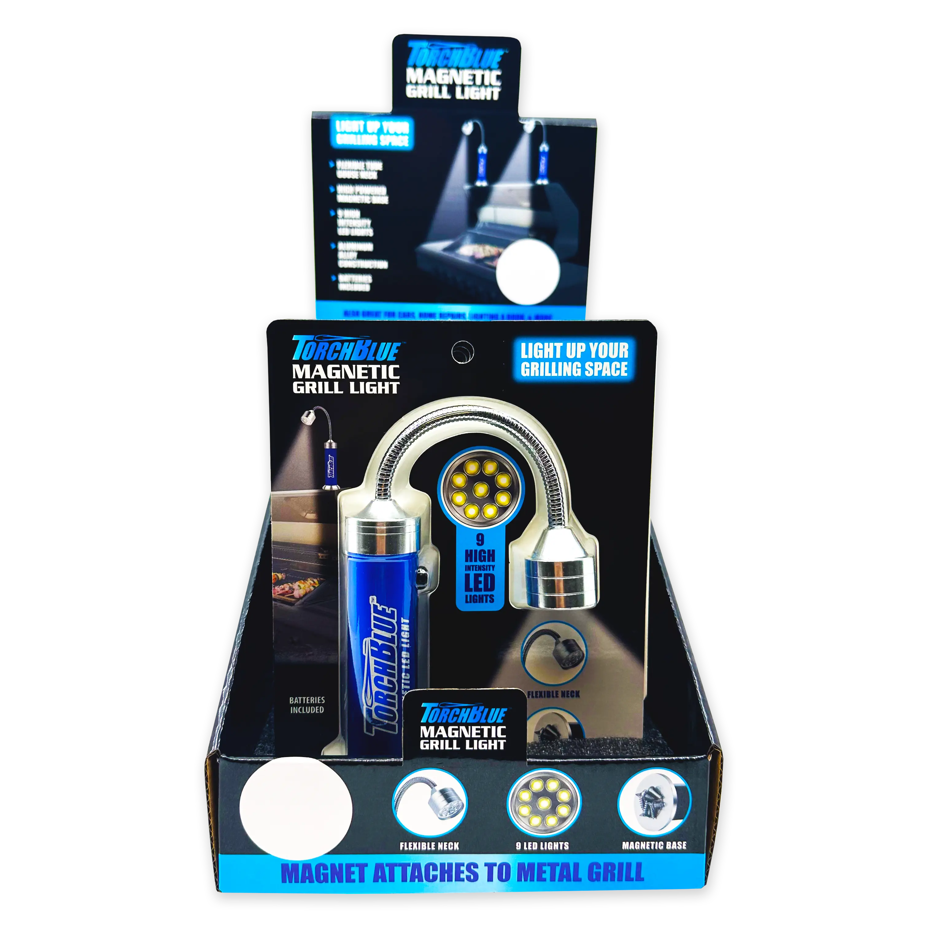 LED Grill Light with Magnetic Stand - 6 Pieces Per Retail Ready Display 23848 TORCH BLUE