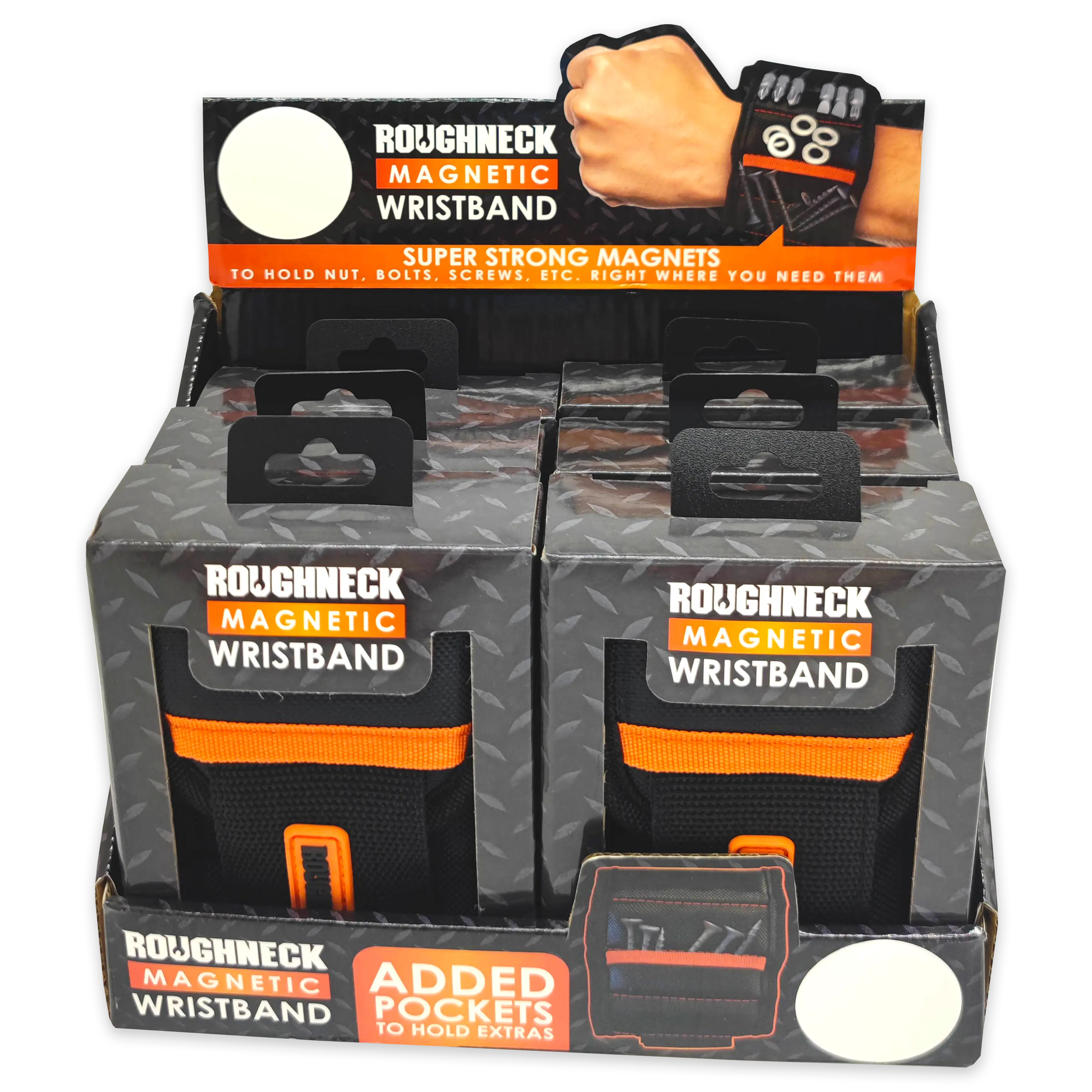 Magnetic Wristband Tool Holder - 6 Pieces Per Retail Ready Display 23863 ROUGHNECK