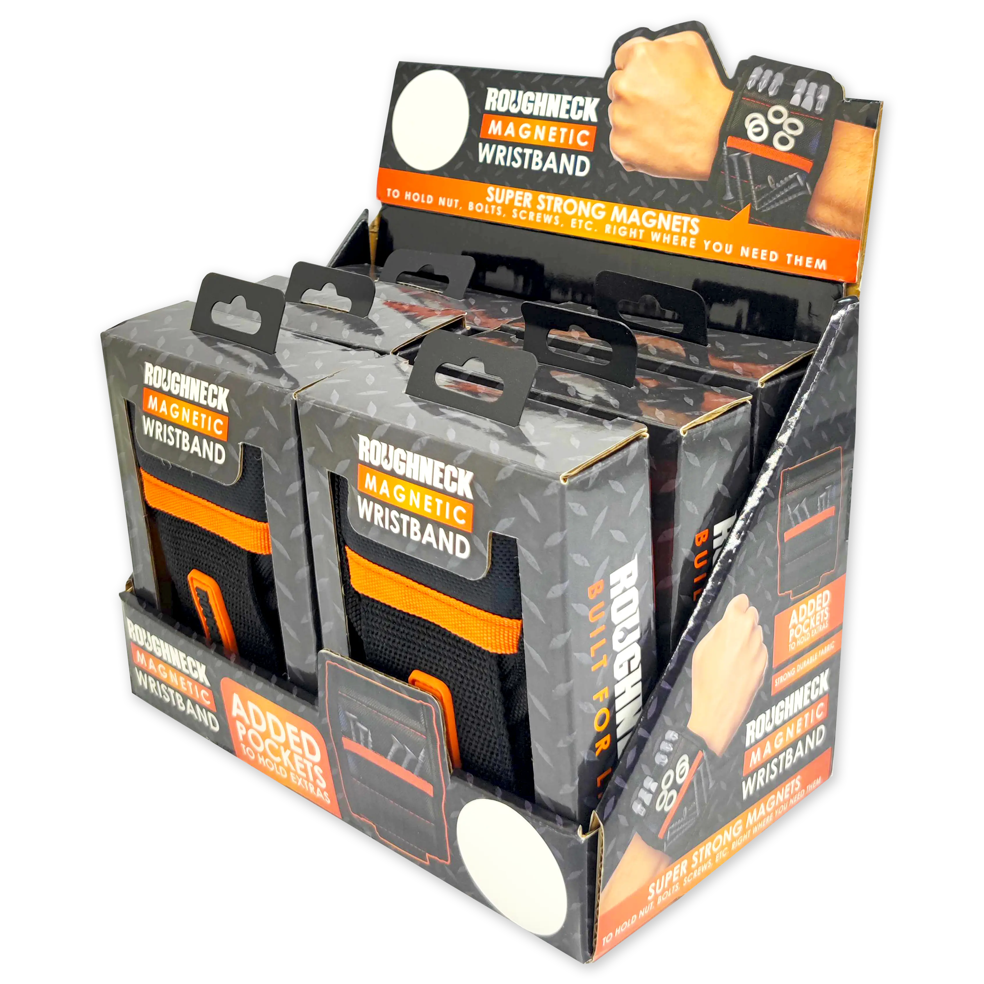 Magnetic Wristband Tool Holder - 6 Pieces Per Retail Ready Display 23863 ROUGHNECK