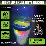 Printed Lid Light-Up Skull Butt Bucket Ashtray - 6 Pieces Per Retail Ready Display 23981