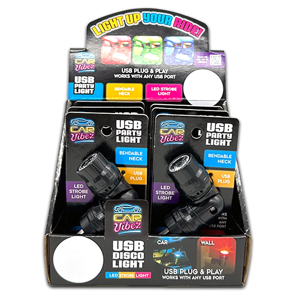 Mood Light USB Party Light - 6 Pieces Per Retail Ready Display 24061 CAR VIBEZ