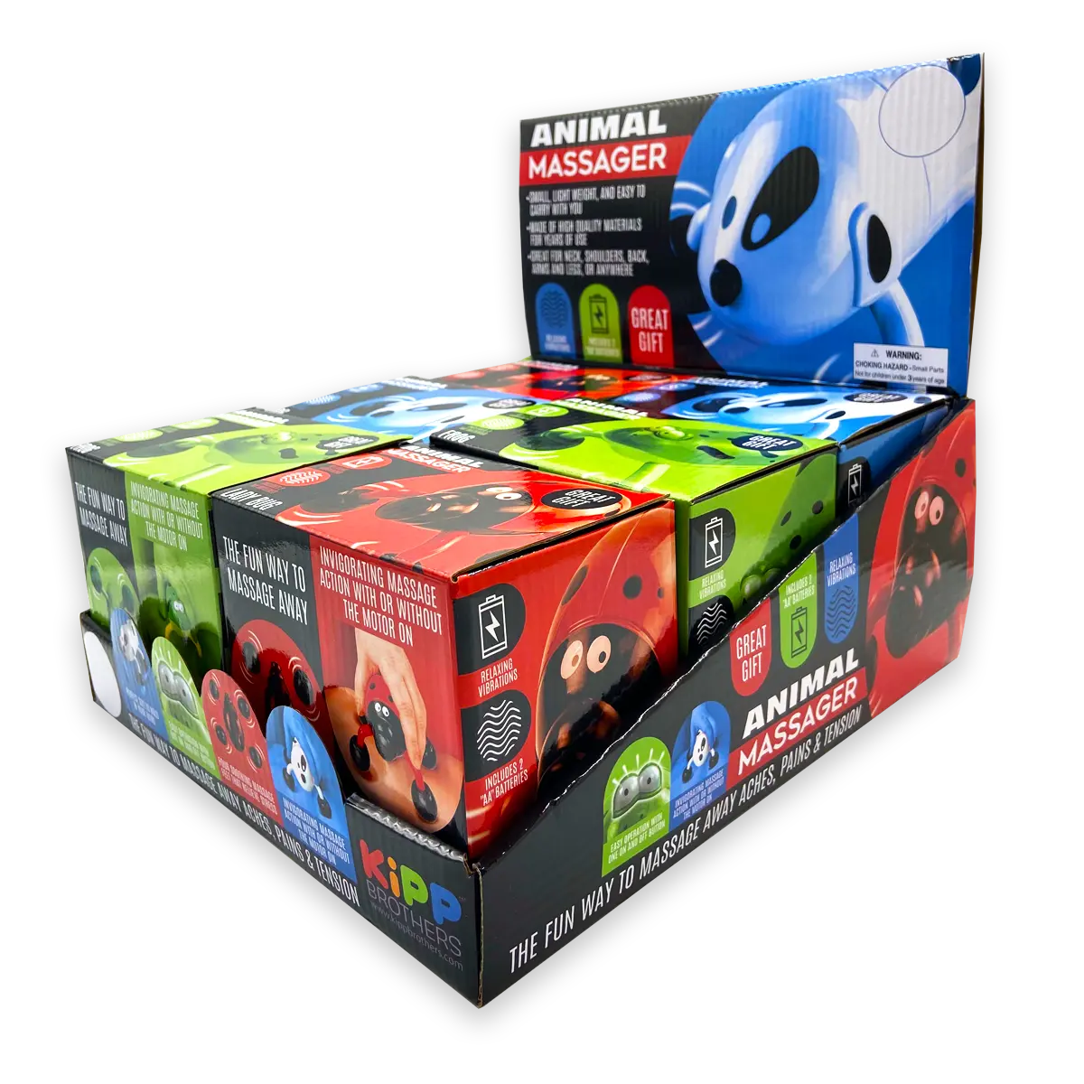 Animal Hand Massager 6 Pieces Per Retail Ready Display 24124 KIPP BROTHERS