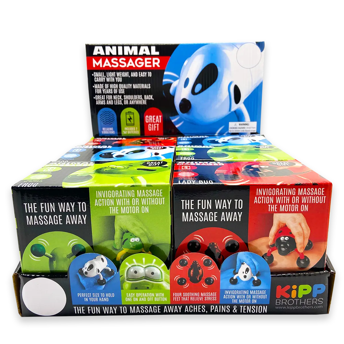 Animal Hand Massager 6 Pieces Per Retail Ready Display 24124 KIPP BROTHERS