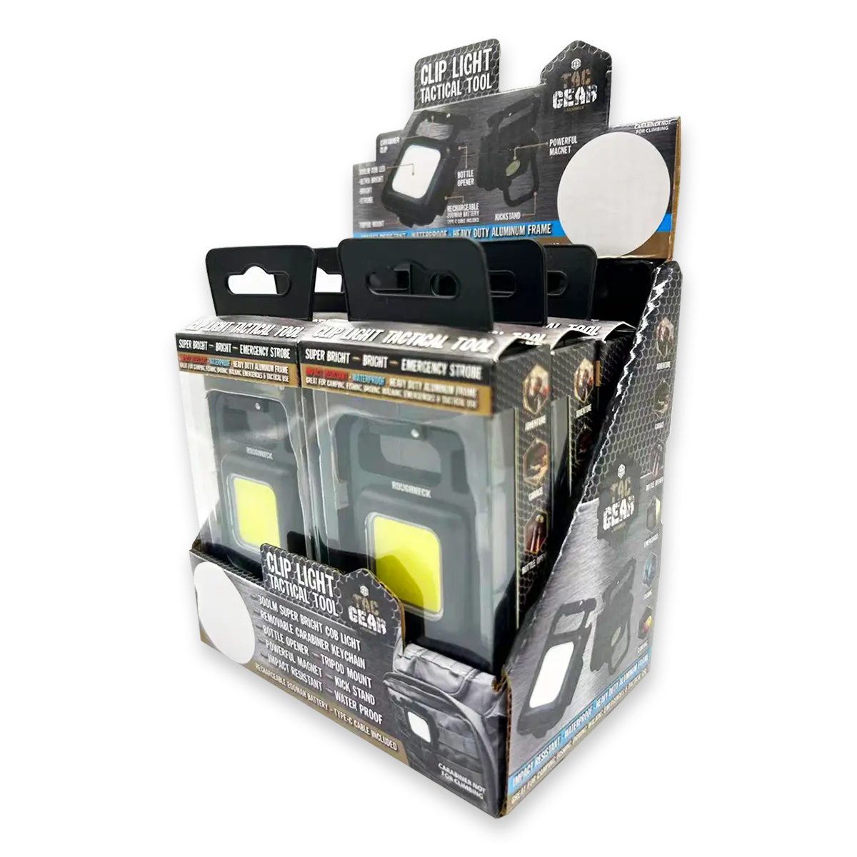 Tactical Tool with LED Clip Light - 6 Pieces Per Retail Ready Display 24345 TAC GEAR