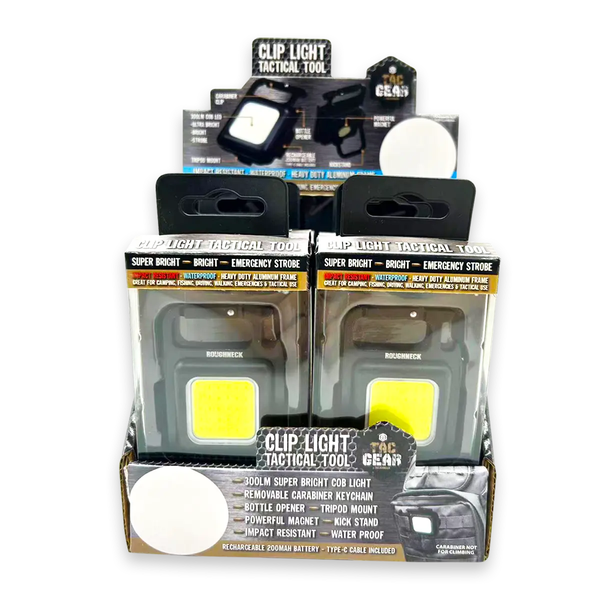 Tactical Tool with LED Clip Light - 6 Pieces Per Retail Ready Display 24345 TAC GEAR