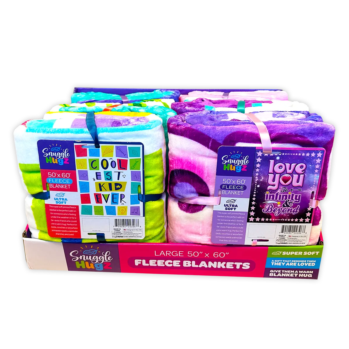 Wholesale Kids Printed Blankets - 6 Pieces Per Display 24396 KIPP BROTHERS