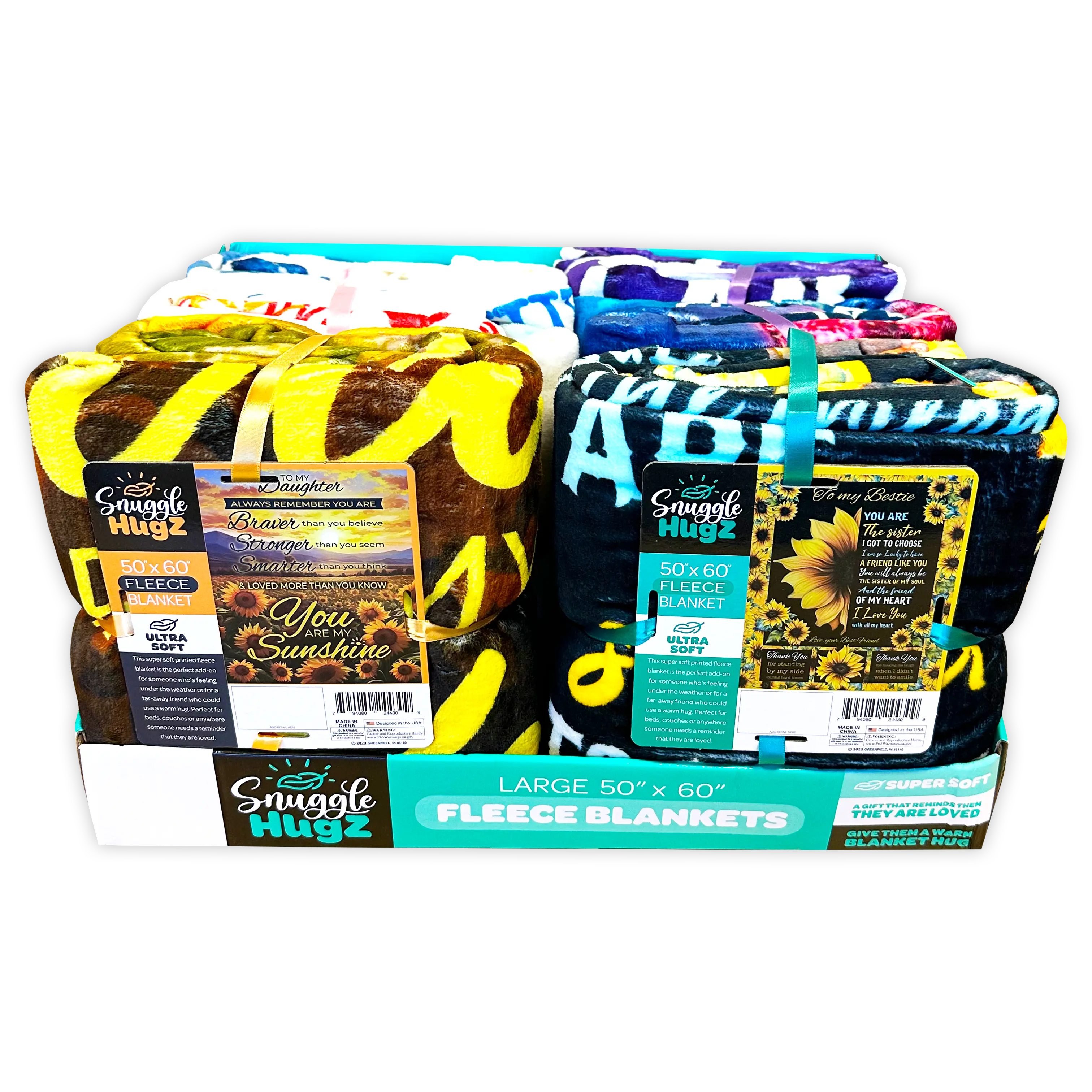 Family Printed Blanket - 6 Pieces Per Retail Ready Display 24430 KIPP BROTHERS