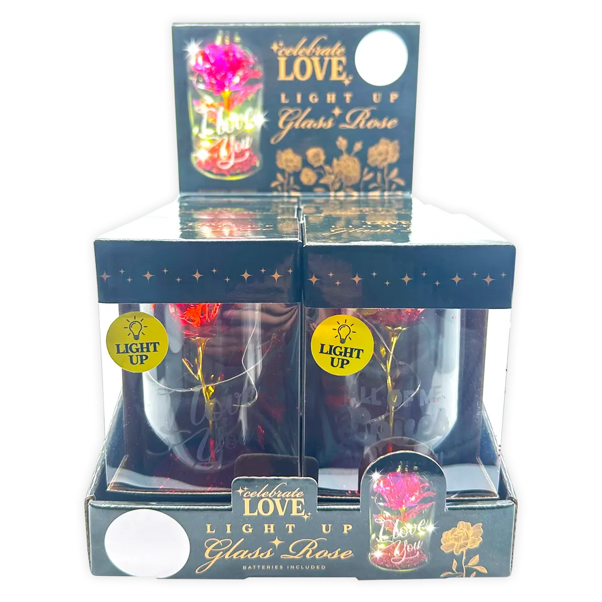 Glass Dome Rose Keepsake - 6 Pieces Per Retail Ready Display 24544 NOVELTY INC