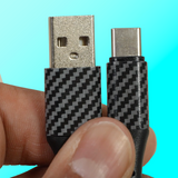 Charging Cable Carbon Fiber USB to USB-C 4FT 3 Amp- 3 Pieces Per Pack 24575