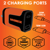 AC Wall Charger Dual USB / USB-C Ports 20 Watts- 3 Pieces Per Pack 24585