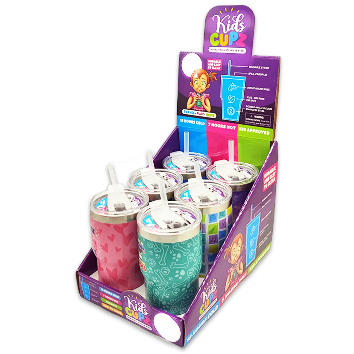 12 oz Insulated Kids Cup - 6 Pieces Per Retail Ready Display 24716 KIPP BROTHERS