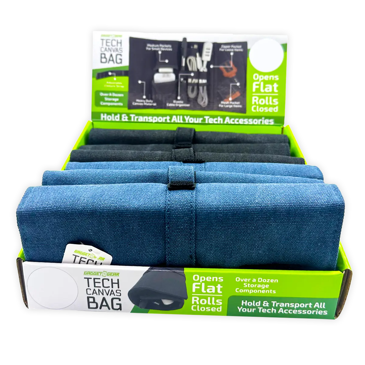 Tech Canvas Roll Storage Bag - 6 Pieces Per Retail Ready Display 24719 GADGET GEAR