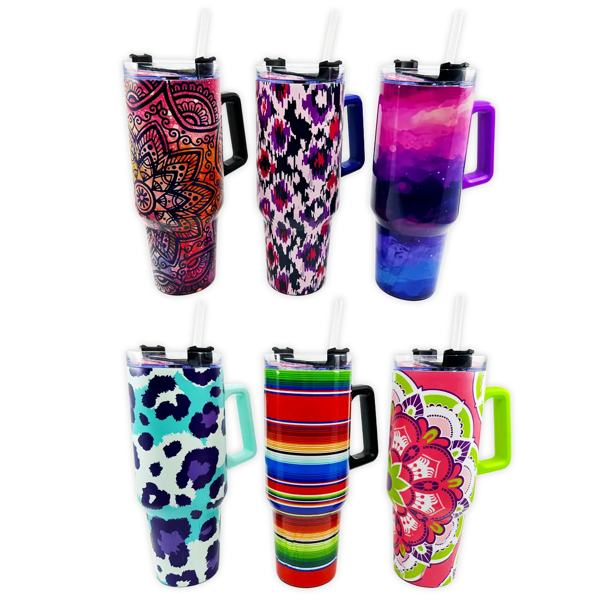 40oz Insulated Stainless-Steel Printed Cup Mix B - 6 Pieces Per Retail Ready Display 24770 NOVELTY INC