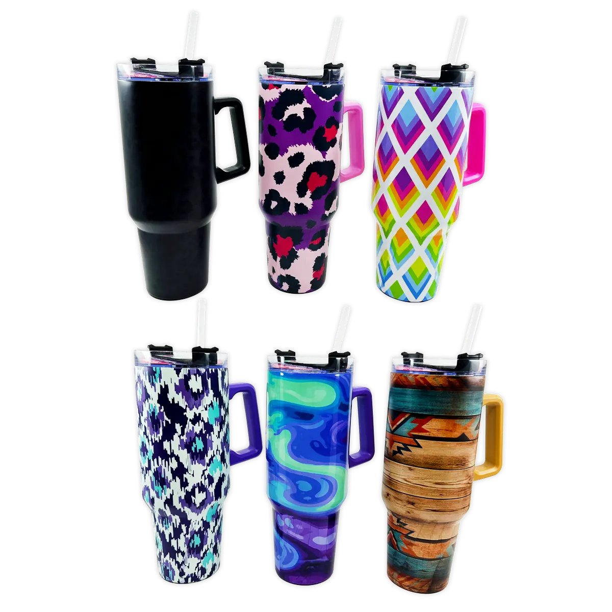 40oz Insulated Stainless-Steel Printed Cup Mix C - 6 Pieces Per Retail Ready Display 24772 NOVELTY INC