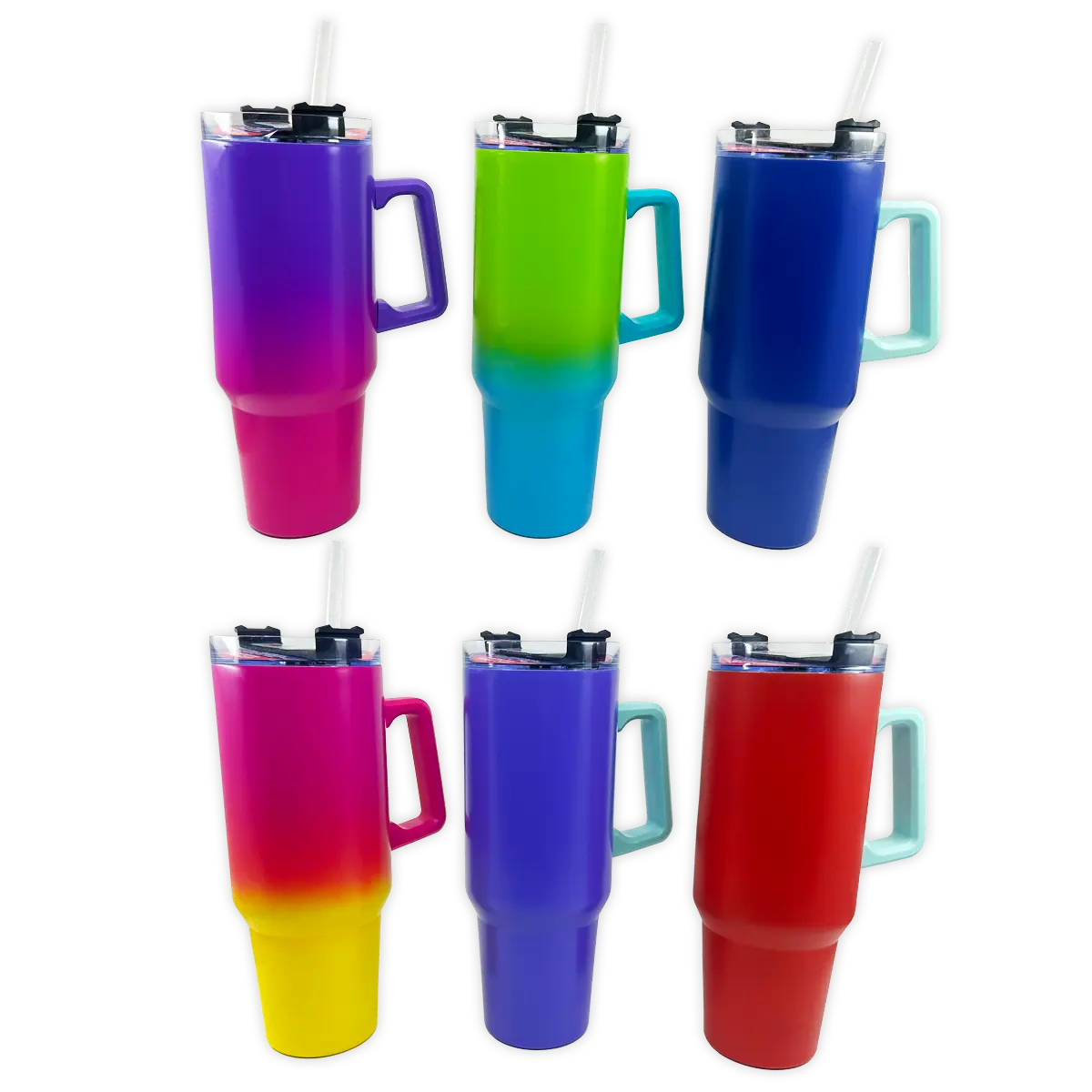 40oz Insulated Stainless-Steel Color Ombre Printed Cup Mix D - 6 Pieces Per Retail Ready Display 24780 NOVELTY INC
