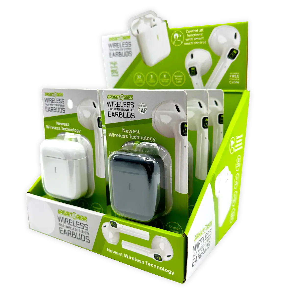 Wireless Earbuds with Case - 6 Pieces Per Retail Ready Display 25046 GADGET GEAR