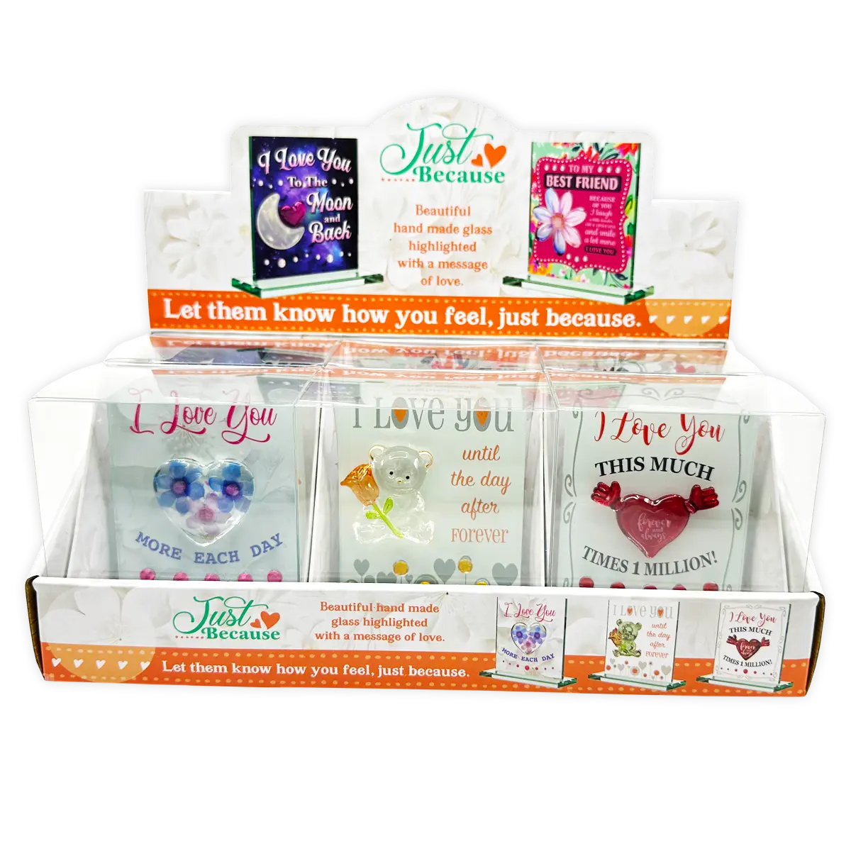 Glass Mini Plaque Keepsake - 6 Pieces Per Retail Ready Display 25056 NOVELTY INC