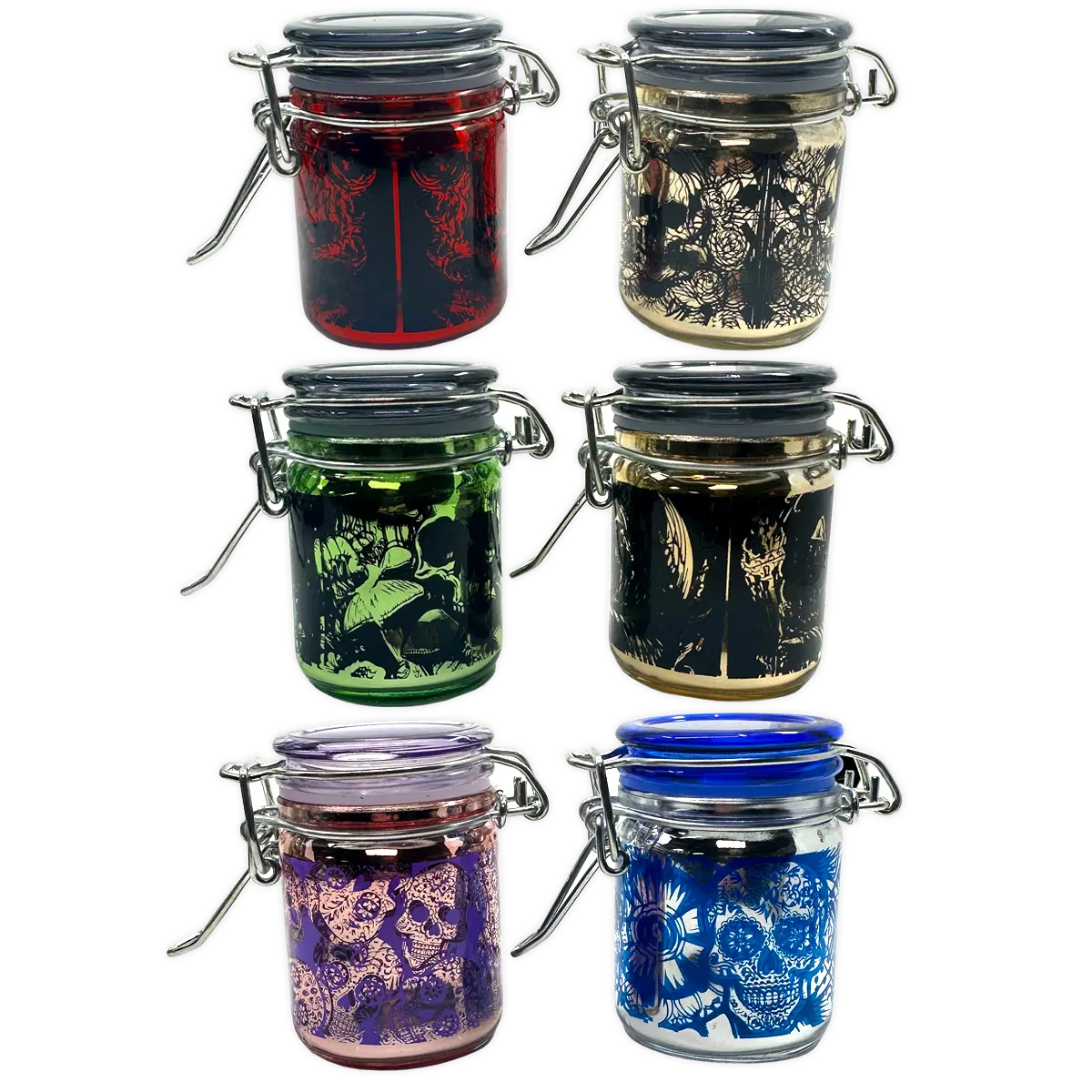 Small Metallic Glass Storage Jar - 6 Pieces Per Retail Ready Display 25060 SMOKEZILLA