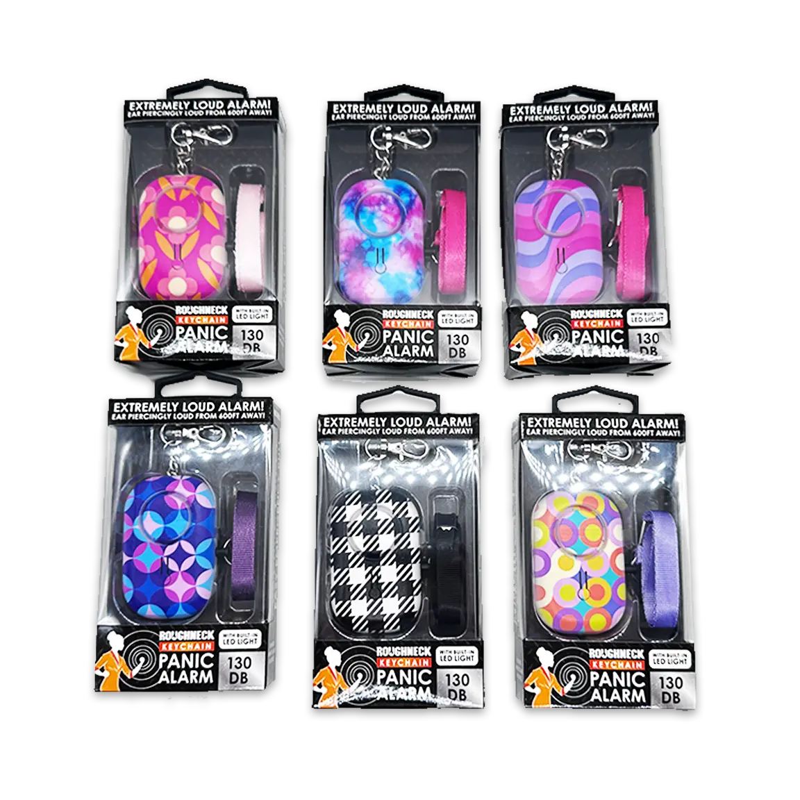 Roughneck Panic Alarm Keychain - 6 Pieces Per Retail Ready Display 25085 ROUGHNECK