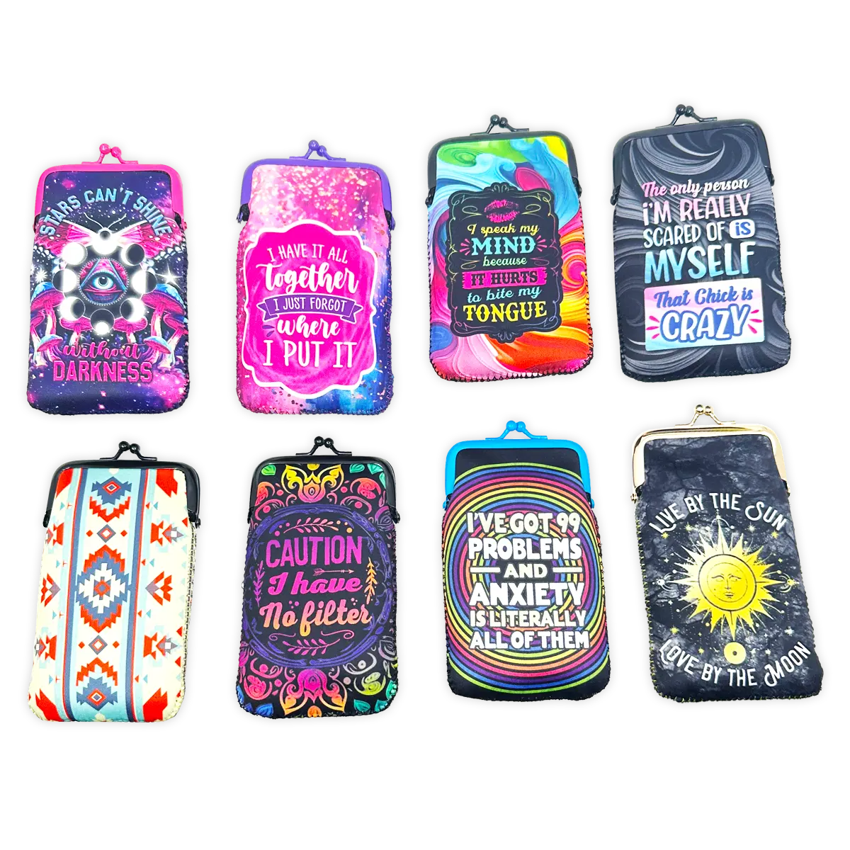 Neoprene Cigarette Pouch with Pocket - 8 Pieces Per Retail Ready Display 25089 SMOKEZILLA