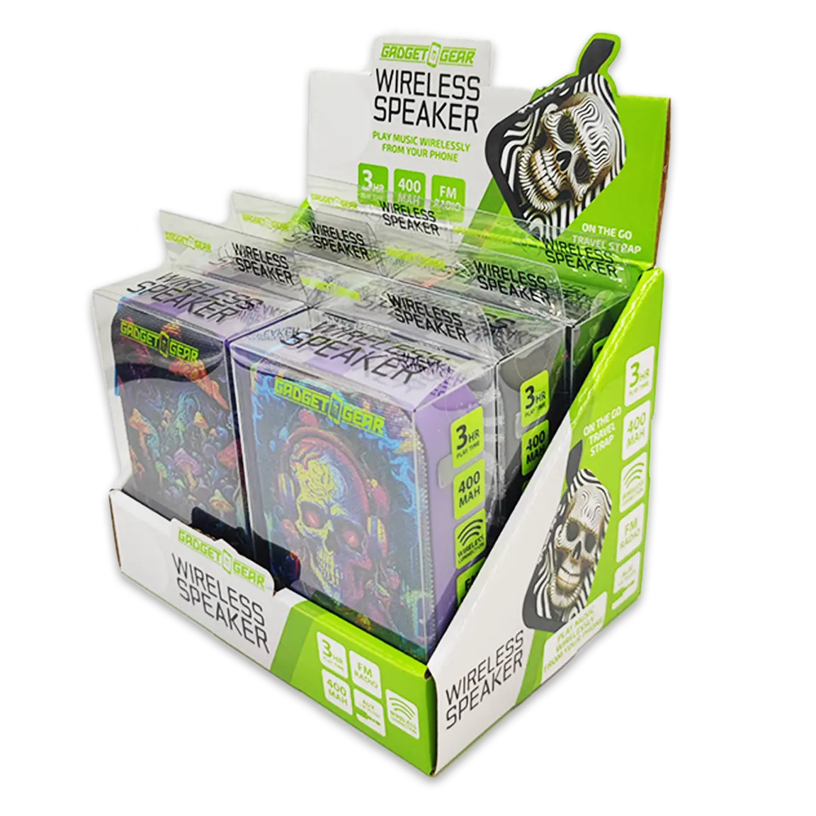 Wireless Speaker with FM Radio - 6 Pieces Per Retail Ready Display 25091 GADGET GEAR