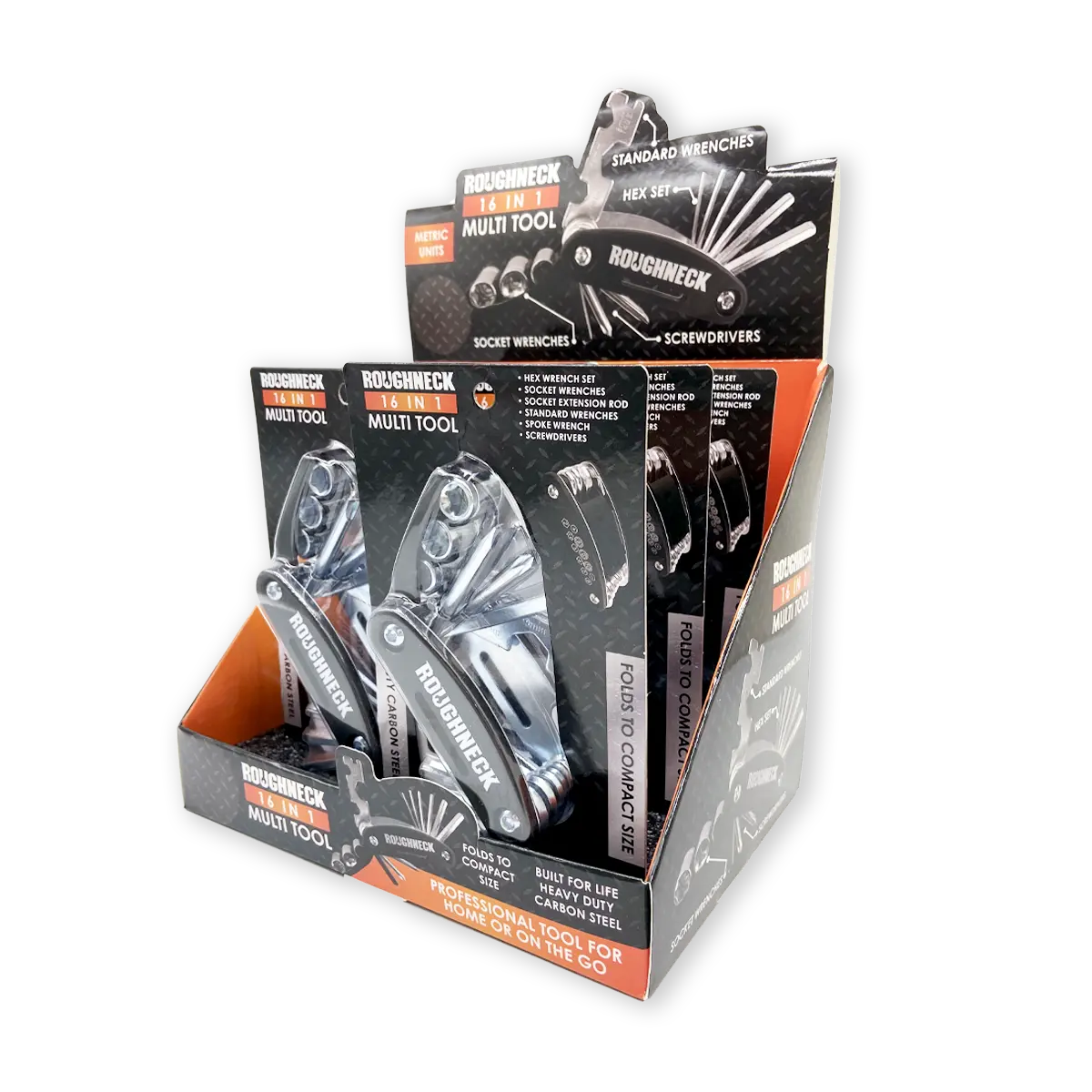 Multi-Tool 16-in-1 Travel - 6 Pieces Per Retail Ready Display 25117 ROUGHNECK