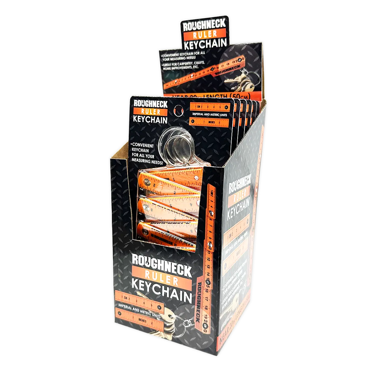 Roughneck Ruler Keychain - 6 Pieces Per Retail Ready Display 25118 ROUGHNECK