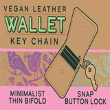 Vegan Leather Wallet Keychain - 6 Pieces Per Retail Ready Display 25130
