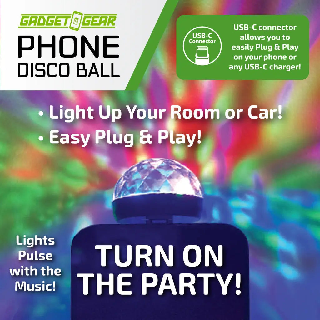 Mood Light USB-C Phone Disco Ball - 6 Pieces Per Retail Ready Display 25131 GADGET GEAR