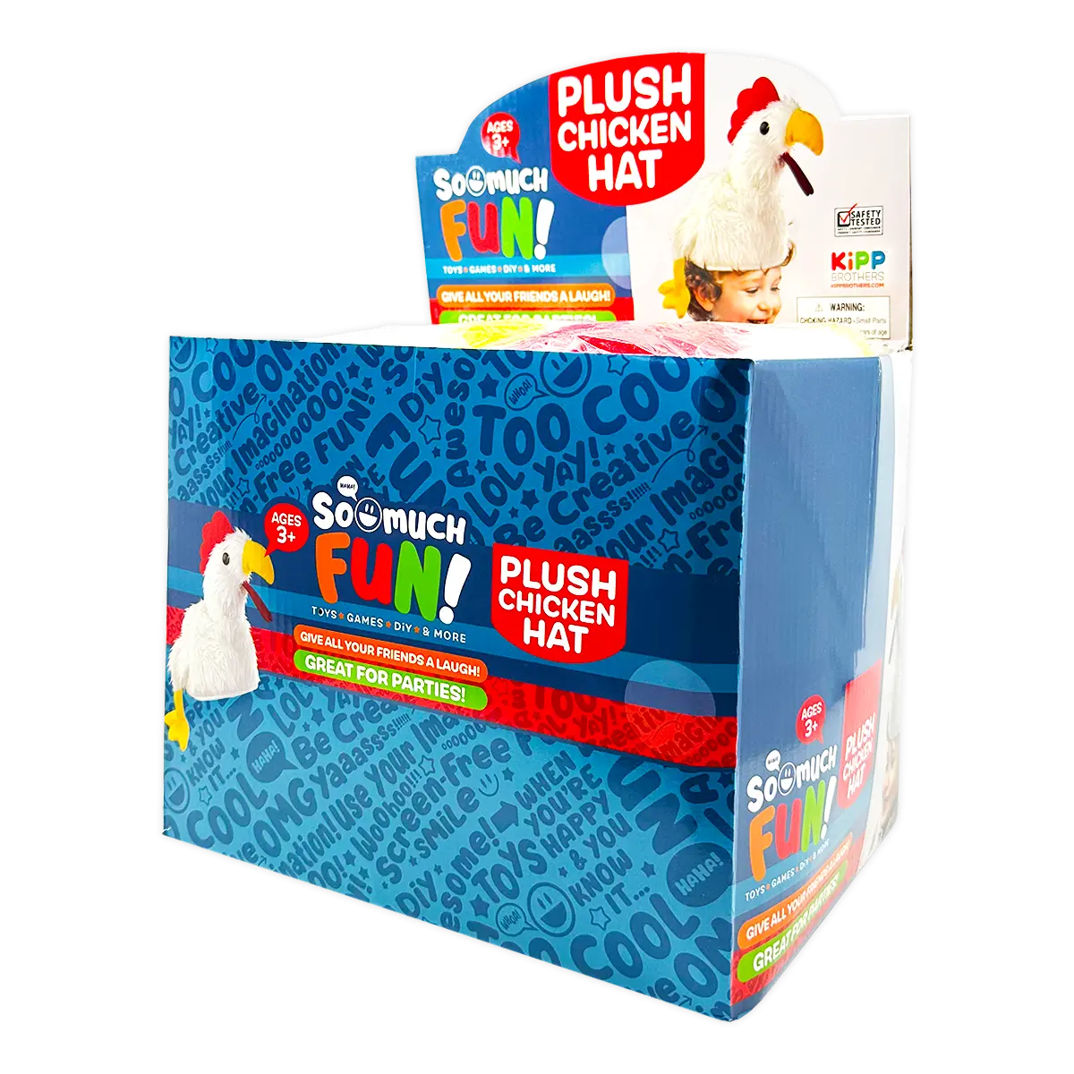 Plush Chicken Hat - 6 Pieces Per Retail Ready Display 25216 KIPP BROTHERS