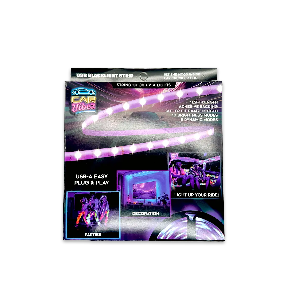 USB Blacklight Strip with Remote 11.5FT - 6 Pieces Per Retail Ready Display 25244 CAR VIBEZ