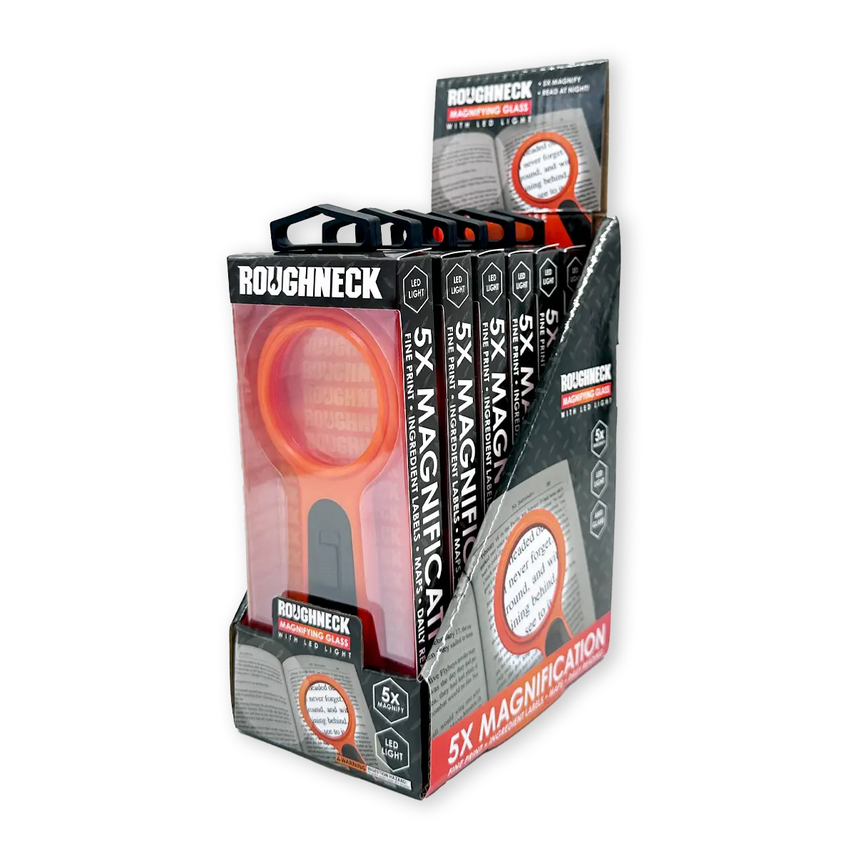 Roughneck Magnifying Glass with LED Light - 6 Pieces Per Retail Ready Display 25273 ROUGHNECK