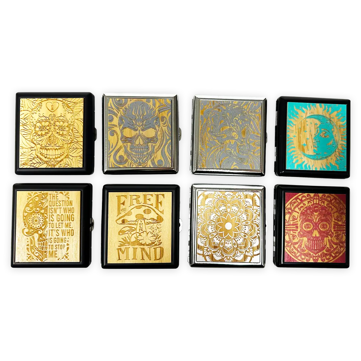 Engraved Wood Cigarette Case - 8 Pieces Per Retail Ready Display 25283 SMOKEZILLA
