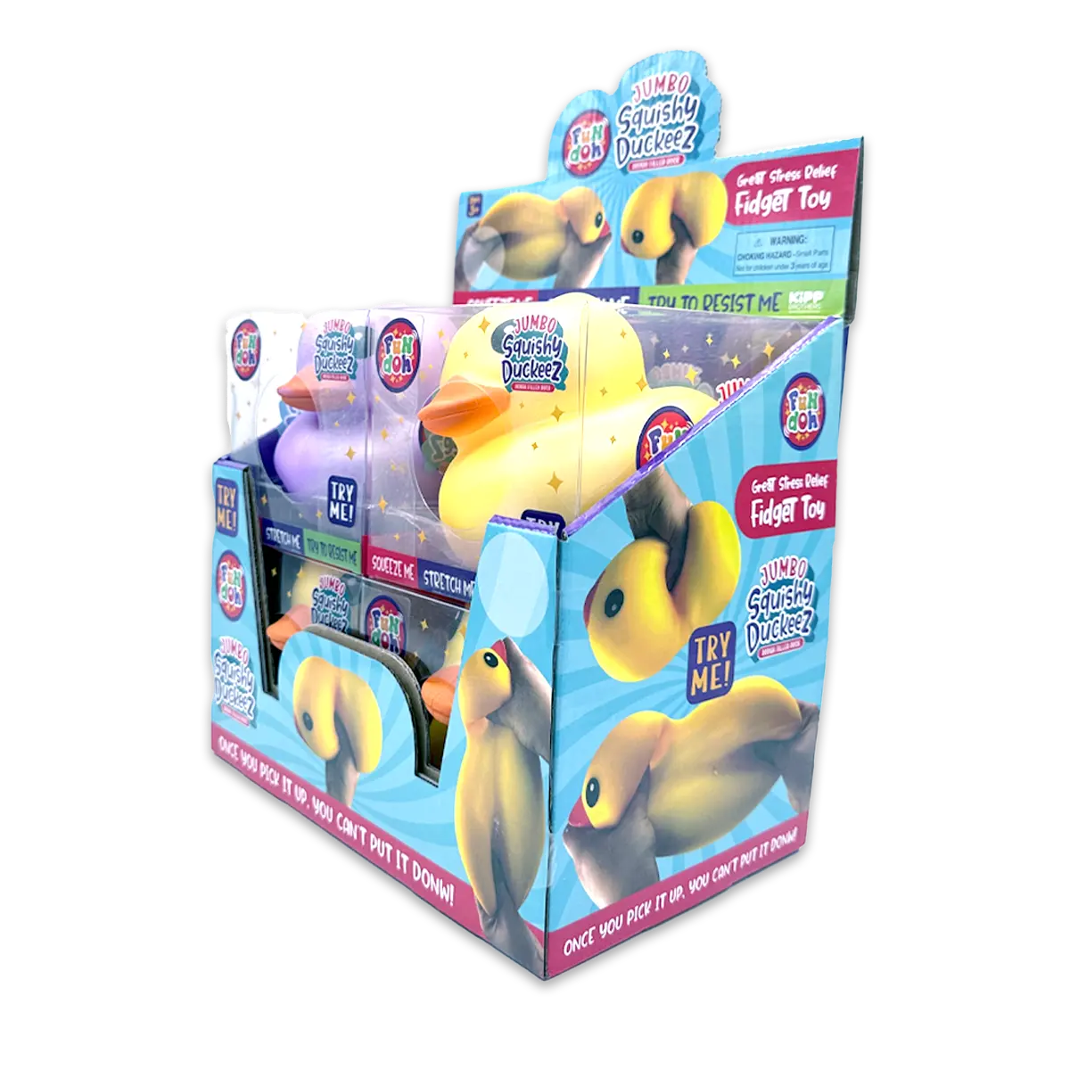 Fun Doh Jumbo Squishy Duckeez - 4 Pieces Per Retail Ready Display 25291 KIPP BROTHERS